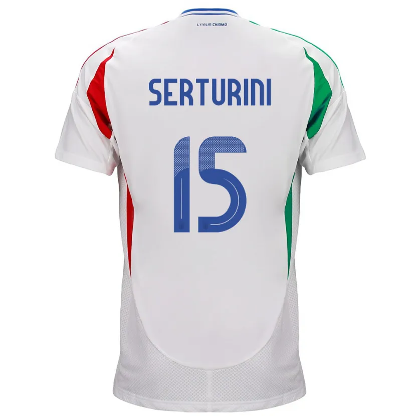 Danxen Uomo Maglia Italia Annamaria Serturini #15 Bianco Kit Gara Away 24-26 Maglietta