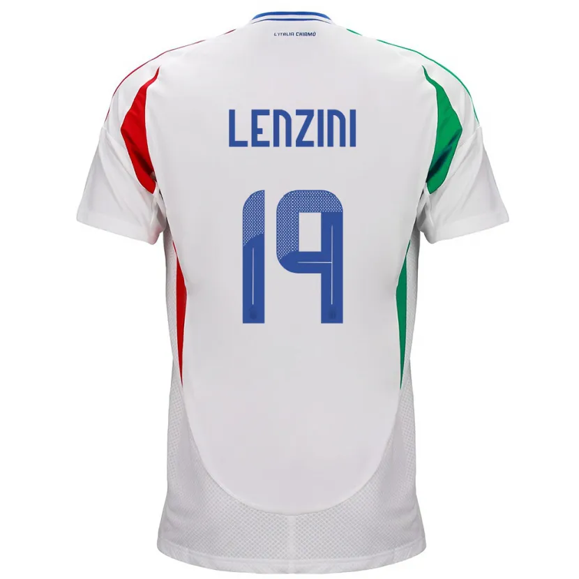 Danxen Uomo Maglia Italia Martina Lenzini #19 Bianco Kit Gara Away 24-26 Maglietta