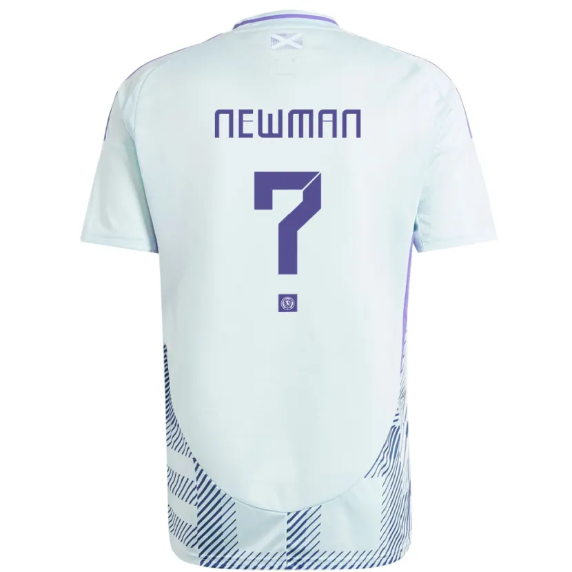 Danxen Uomo Maglia Scotland Jack Newman #0 Blu Menta Chiaro Kit Gara Away 24-26 Maglietta