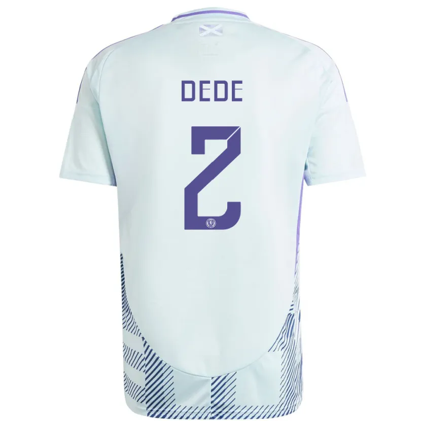 Danxen Uomo Maglia Scotland Josh Dede #2 Blu Menta Chiaro Kit Gara Away 24-26 Maglietta