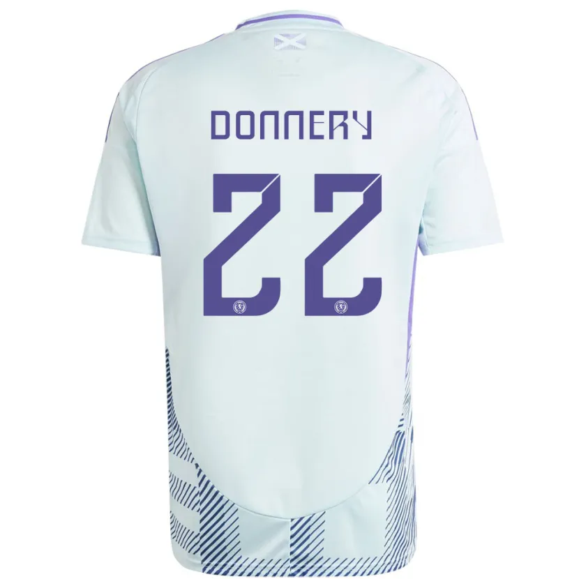 Danxen Uomo Maglia Scotland Julian Donnery #22 Blu Menta Chiaro Kit Gara Away 24-26 Maglietta