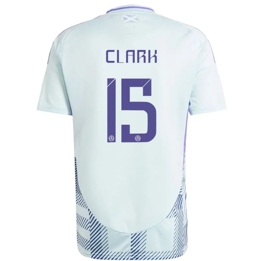 Danxen Uomo Maglia Scotland Jenna Clark #15 Blu Menta Chiaro Kit Gara Away 24-26 Maglietta