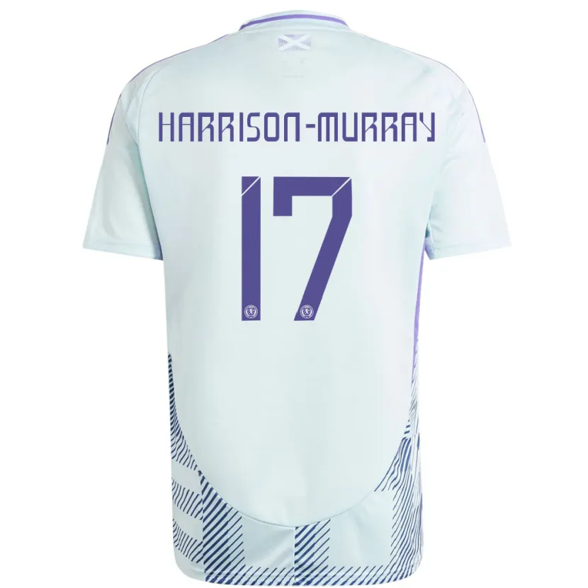 Danxen Uomo Maglia Scotland Christie Harrison-Murray #17 Blu Menta Chiaro Kit Gara Away 24-26 Maglietta