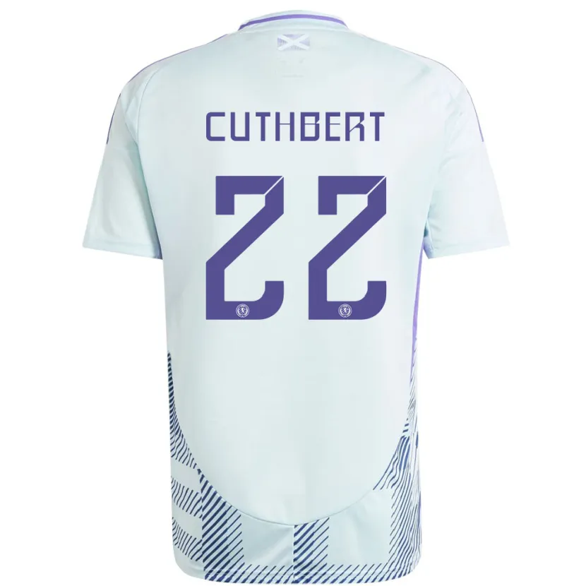 Danxen Uomo Maglia Scotland Erin Cuthbert #22 Blu Menta Chiaro Kit Gara Away 24-26 Maglietta