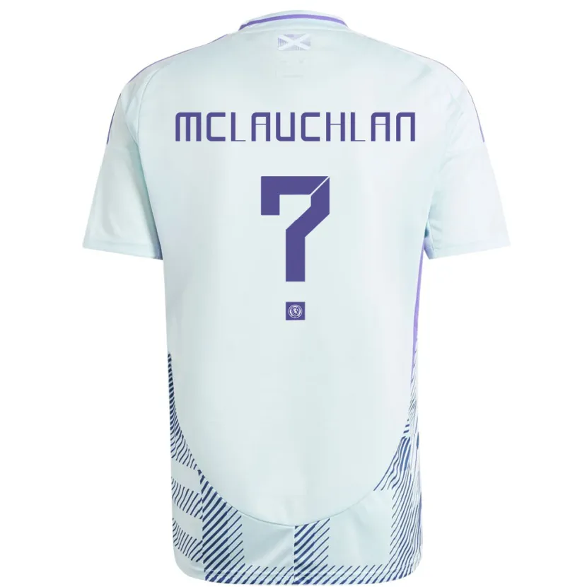 Danxen Uomo Maglia Scotland Rachel Mclauchlan #0 Blu Menta Chiaro Kit Gara Away 24-26 Maglietta