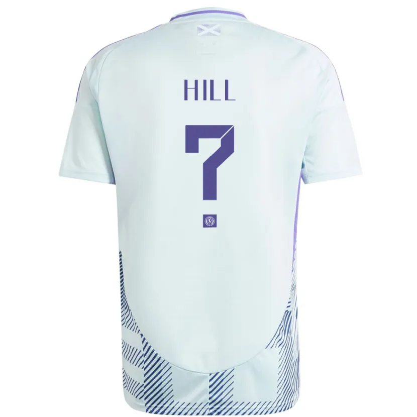 Danxen Uomo Maglia Scotland Kathryn Hill #0 Blu Menta Chiaro Kit Gara Away 24-26 Maglietta