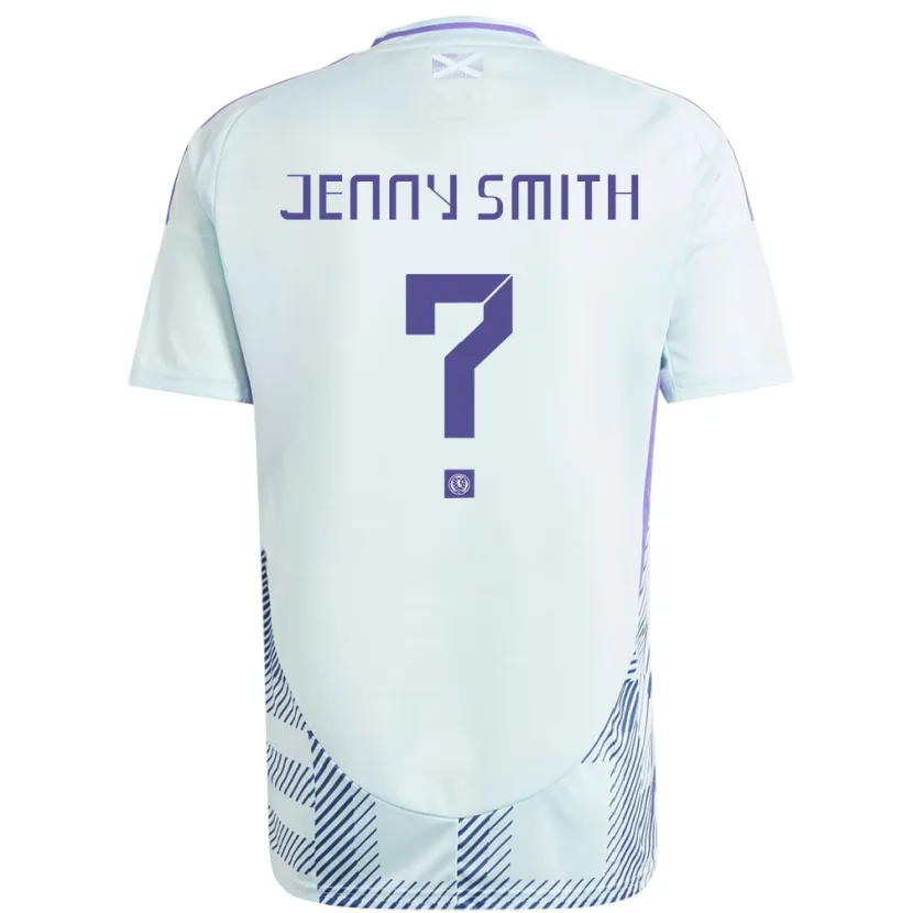 Danxen Uomo Maglia Scotland Jenny Smith #0 Blu Menta Chiaro Kit Gara Away 24-26 Maglietta