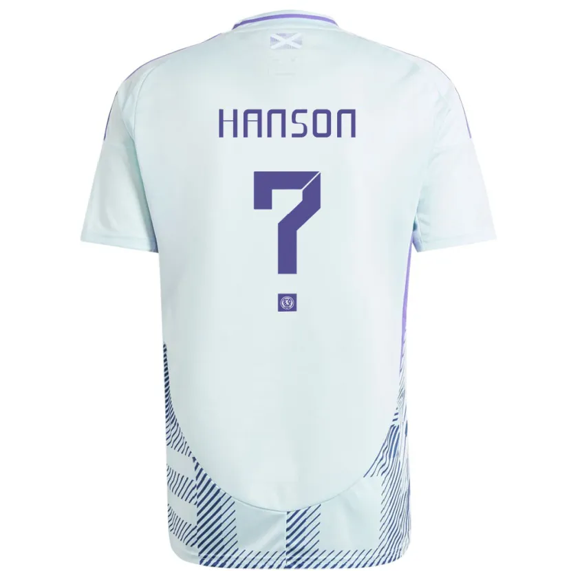 Danxen Uomo Maglia Scotland Kirsty Hanson #0 Blu Menta Chiaro Kit Gara Away 24-26 Maglietta