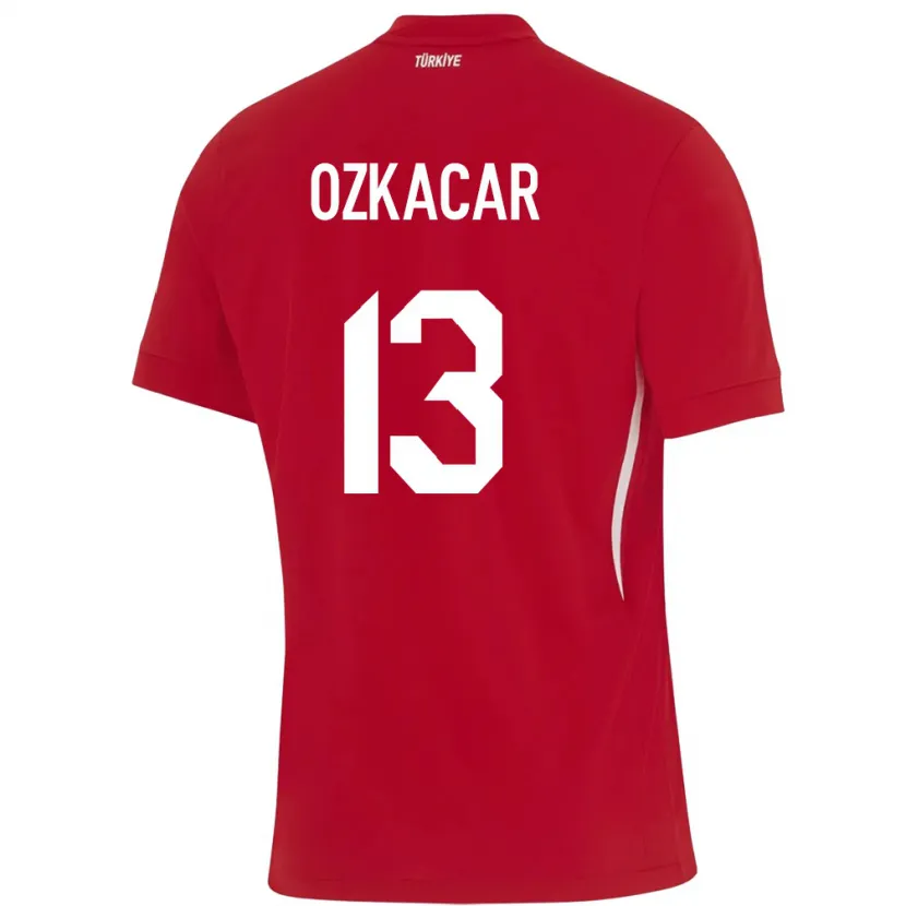 Danxen Uomo Maglia Turchia Cenk Özkacar #13 Rosso Kit Gara Away 24-26 Maglietta