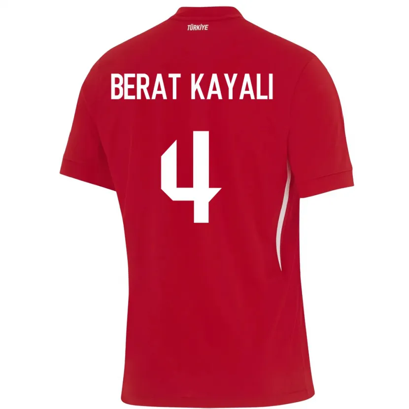 Danxen Uomo Maglia Turchia Hasan Berat Kayalı #4 Rosso Kit Gara Away 24-26 Maglietta