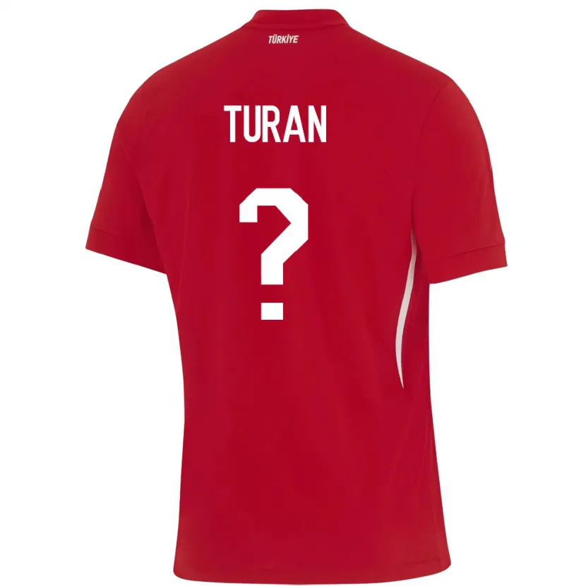 Danxen Uomo Maglia Turchia Hasan Turan #0 Rosso Kit Gara Away 24-26 Maglietta