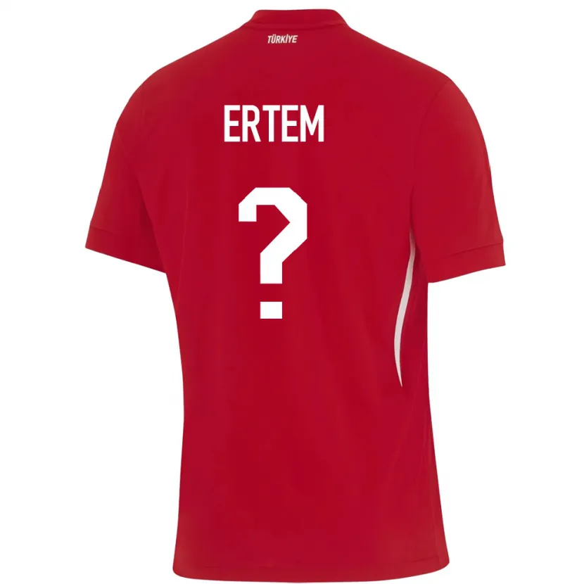 Danxen Uomo Maglia Turchia Oğuzhan Ertem #0 Rosso Kit Gara Away 24-26 Maglietta