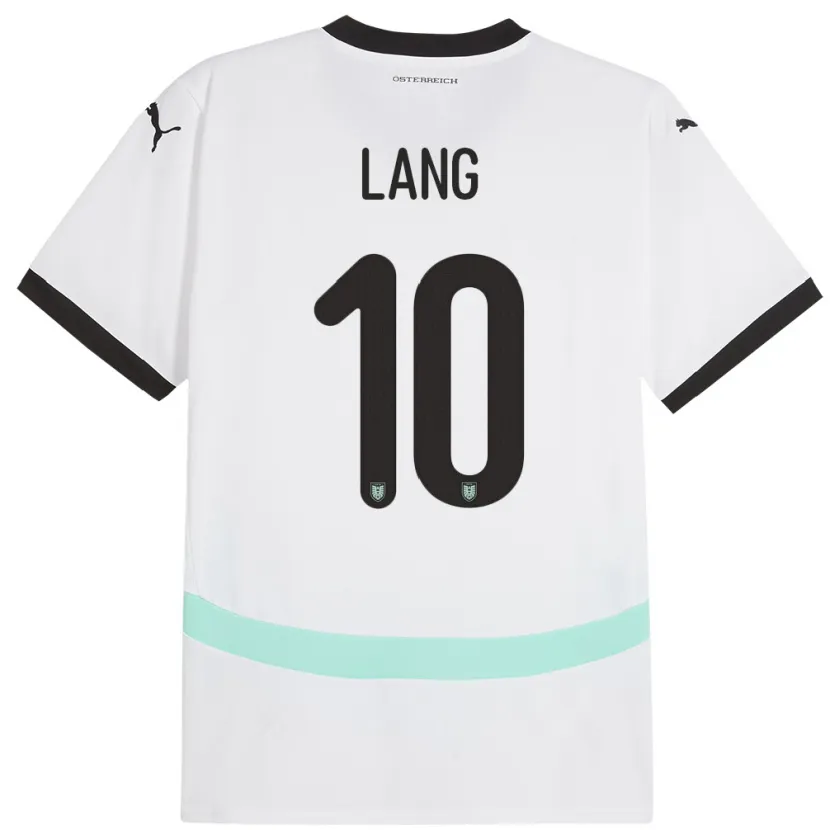 Danxen Uomo Maglia Austria Christoph Lang #10 Bianco Kit Gara Away 24-26 Maglietta