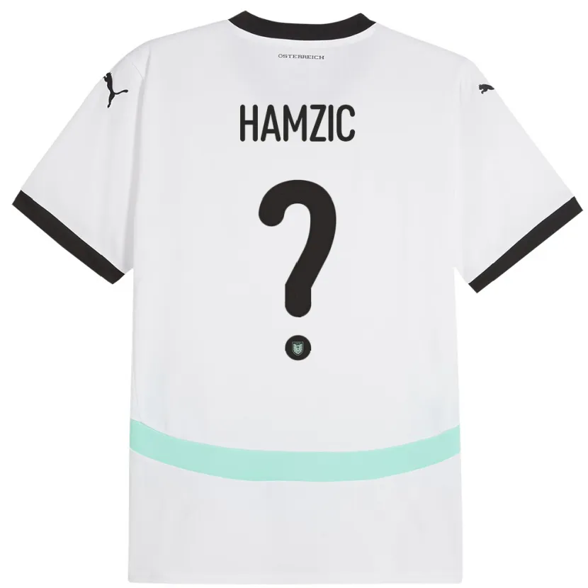 Danxen Uomo Maglia Austria Salko Hamzic #0 Bianco Kit Gara Away 24-26 Maglietta