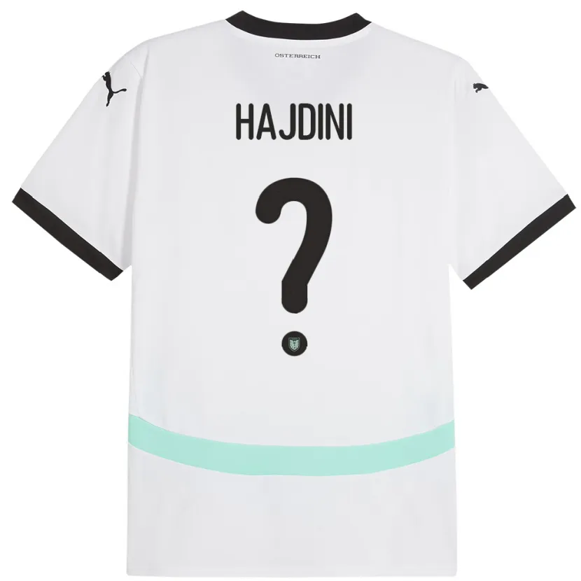 Danxen Uomo Maglia Austria Florent Hajdini #0 Bianco Kit Gara Away 24-26 Maglietta