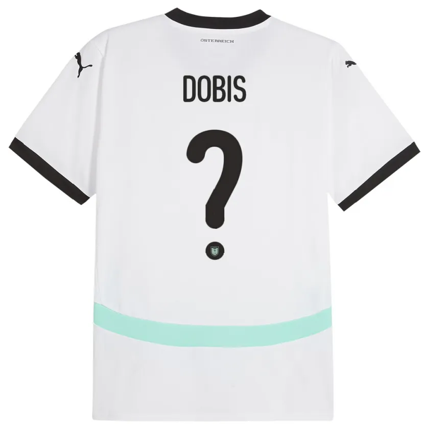 Danxen Uomo Maglia Austria Dominik Dobis #0 Bianco Kit Gara Away 24-26 Maglietta