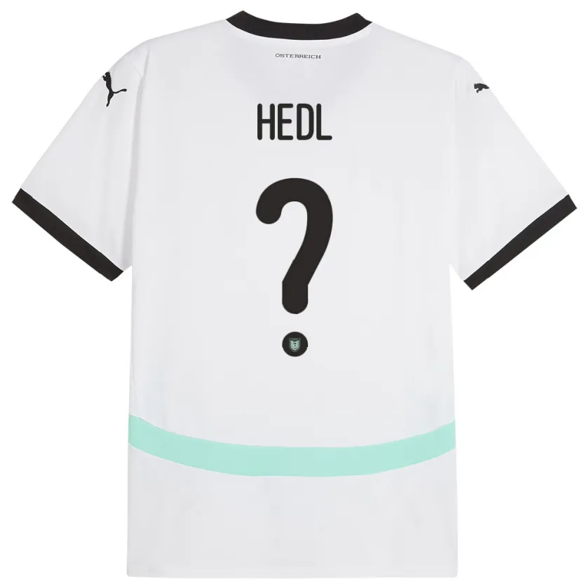 Danxen Uomo Maglia Austria Philip Hedl #0 Bianco Kit Gara Away 24-26 Maglietta