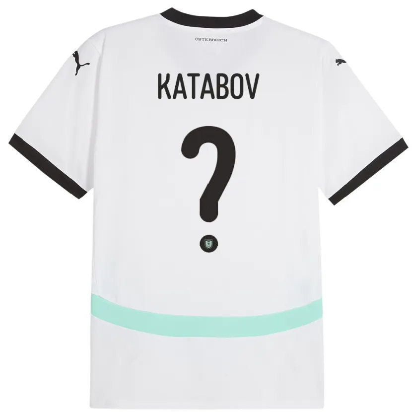 Danxen Uomo Maglia Austria Rahman Katabov #0 Bianco Kit Gara Away 24-26 Maglietta
