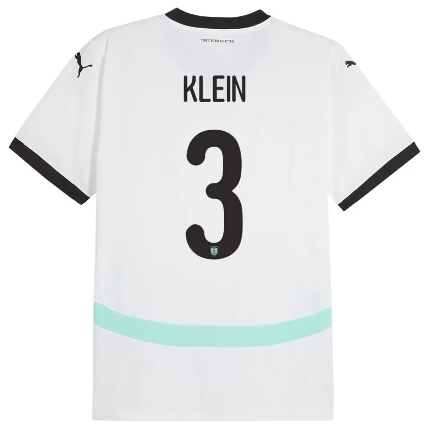 Danxen Uomo Maglia Austria Jennifer Klein #3 Bianco Kit Gara Away 24-26 Maglietta