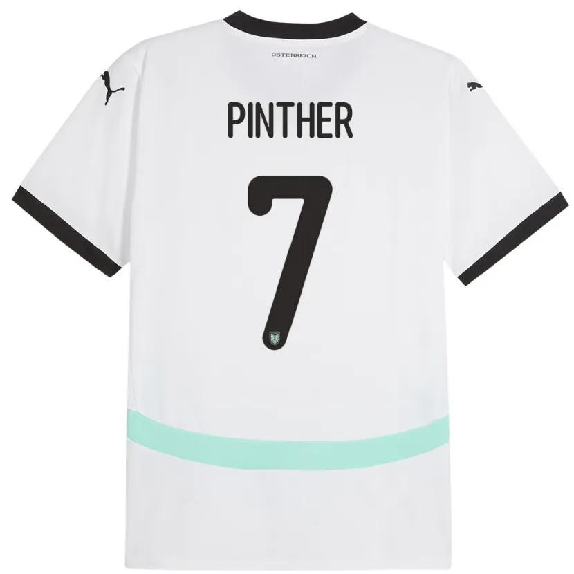 Danxen Uomo Maglia Austria Viktoria Pinther #7 Bianco Kit Gara Away 24-26 Maglietta