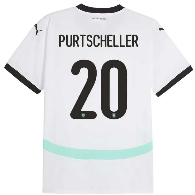 Danxen Uomo Maglia Austria Lilli Purtscheller #20 Bianco Kit Gara Away 24-26 Maglietta