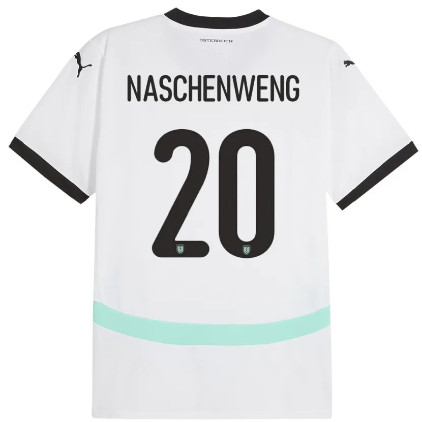 Danxen Uomo Maglia Austria Katharina Naschenweng #20 Bianco Kit Gara Away 24-26 Maglietta