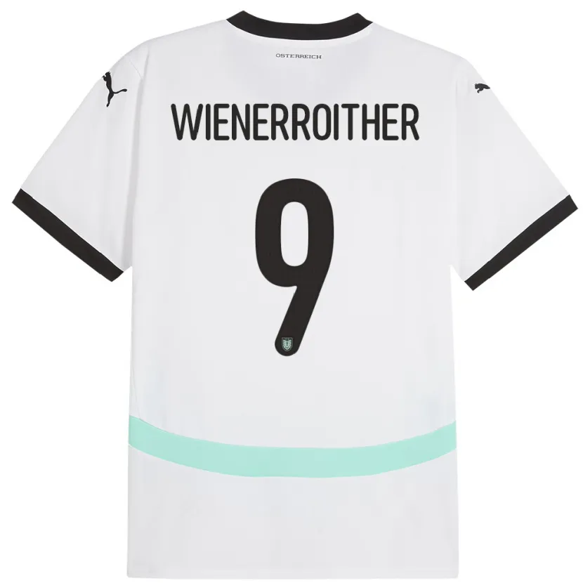 Danxen Uomo Maglia Austria Katja Wienerroither #9 Bianco Kit Gara Away 24-26 Maglietta