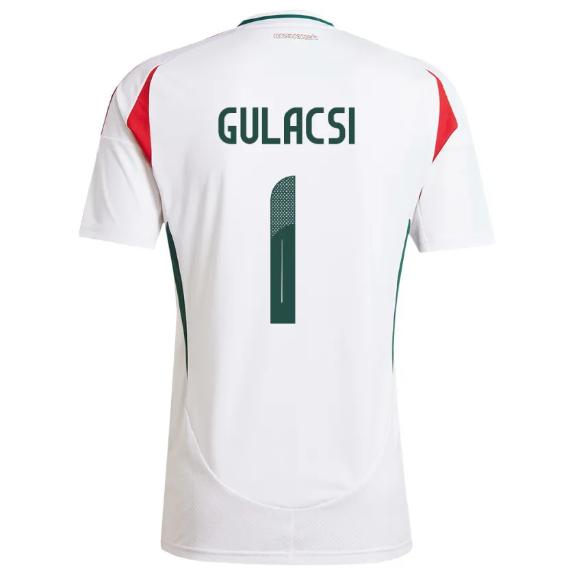 Danxen Uomo Maglia Ungheria Péter Gulácsi #1 Bianco Kit Gara Away 24-26 Maglietta