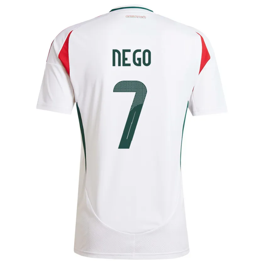 Danxen Uomo Maglia Ungheria Loïc Nego #7 Bianco Kit Gara Away 24-26 Maglietta