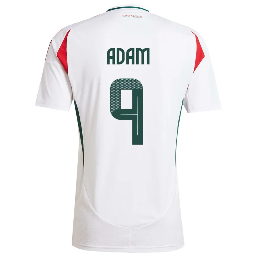 Danxen Uomo Maglia Ungheria Martin Ádám #9 Bianco Kit Gara Away 24-26 Maglietta