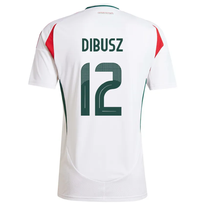 Danxen Uomo Maglia Ungheria Dénes Dibusz #12 Bianco Kit Gara Away 24-26 Maglietta