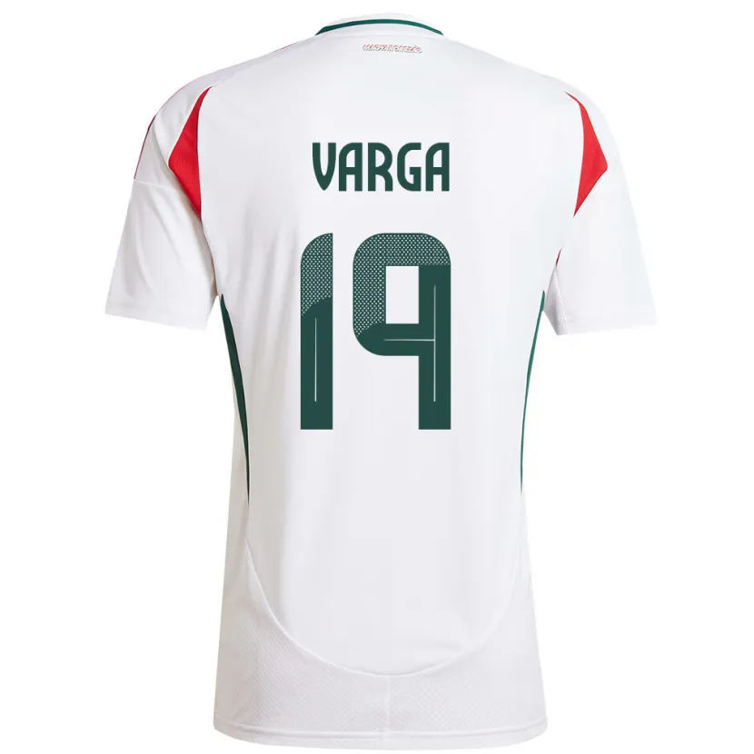 Danxen Uomo Maglia Ungheria Barnabás Varga #19 Bianco Kit Gara Away 24-26 Maglietta