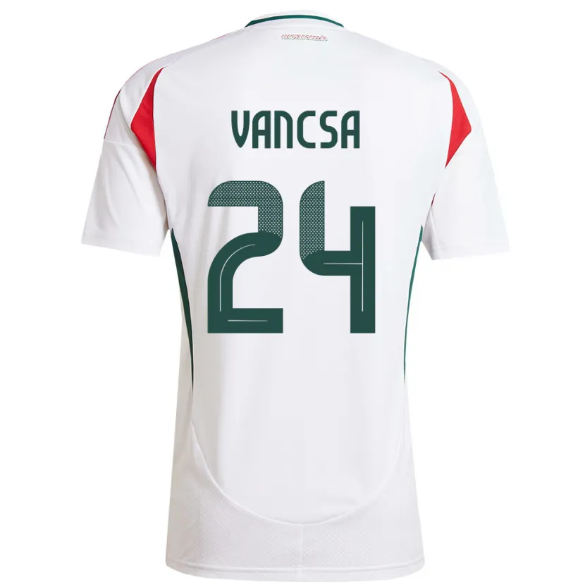 Danxen Uomo Maglia Ungheria Zalán Vancsa #24 Bianco Kit Gara Away 24-26 Maglietta