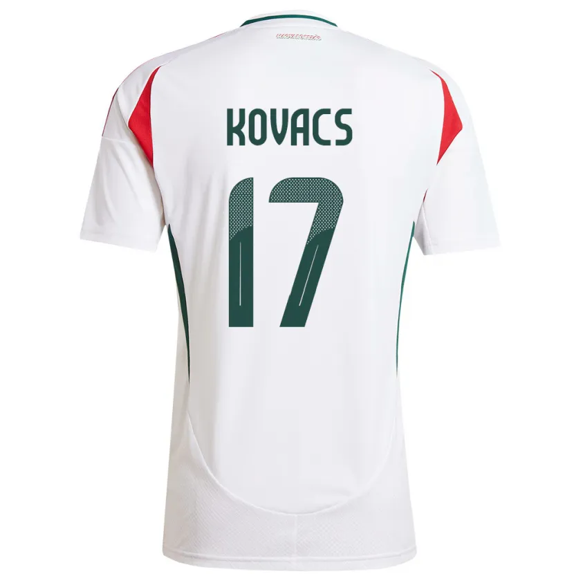 Danxen Uomo Maglia Ungheria Mátyás Kovács #17 Bianco Kit Gara Away 24-26 Maglietta