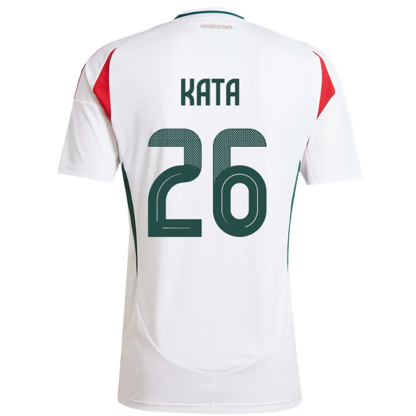 Danxen Uomo Maglia Ungheria Mihály Kata #26 Bianco Kit Gara Away 24-26 Maglietta