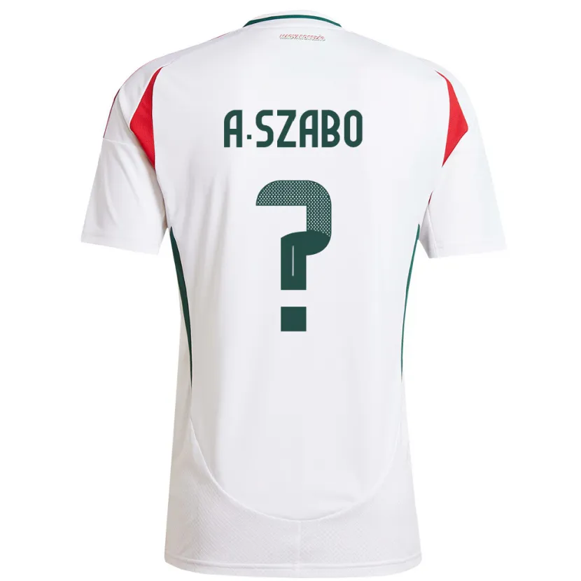 Danxen Uomo Maglia Ungheria Alex Szabó #0 Bianco Kit Gara Away 24-26 Maglietta