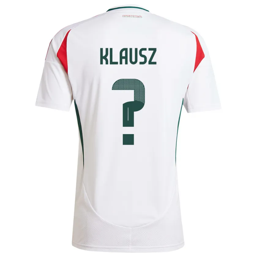 Danxen Uomo Maglia Ungheria Milán Klausz #0 Bianco Kit Gara Away 24-26 Maglietta