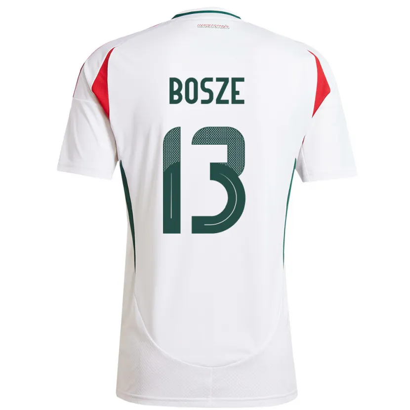 Danxen Uomo Maglia Ungheria Levente Bősze #13 Bianco Kit Gara Away 24-26 Maglietta