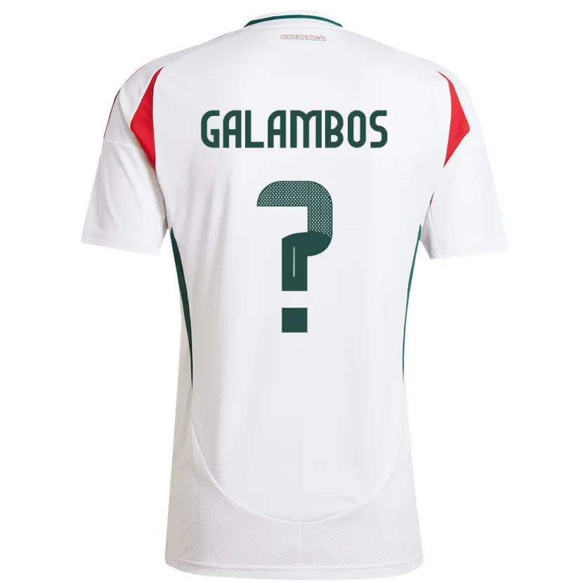 Danxen Uomo Maglia Ungheria János Galambos #0 Bianco Kit Gara Away 24-26 Maglietta