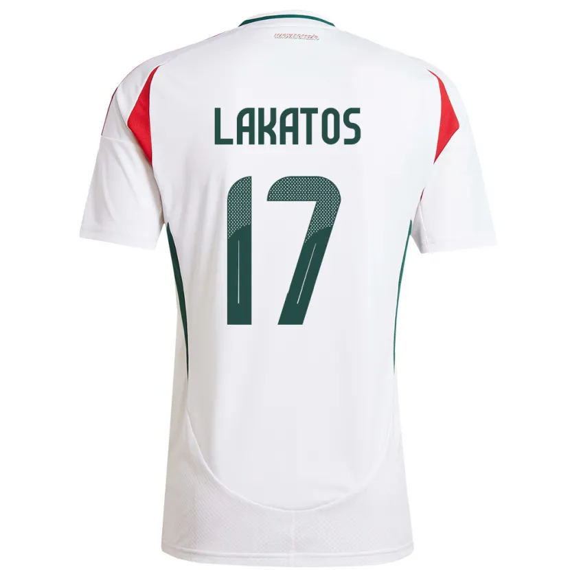 Danxen Uomo Maglia Ungheria Noel Lakatos #17 Bianco Kit Gara Away 24-26 Maglietta