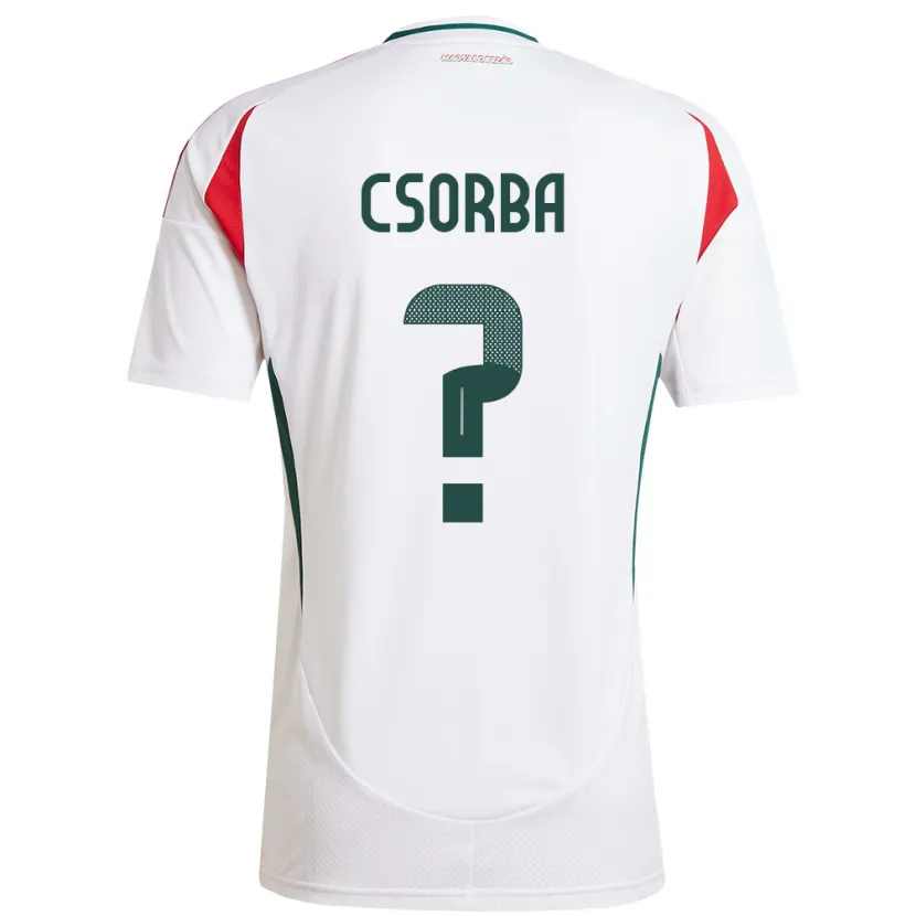 Danxen Uomo Maglia Ungheria Noel Csorba #0 Bianco Kit Gara Away 24-26 Maglietta