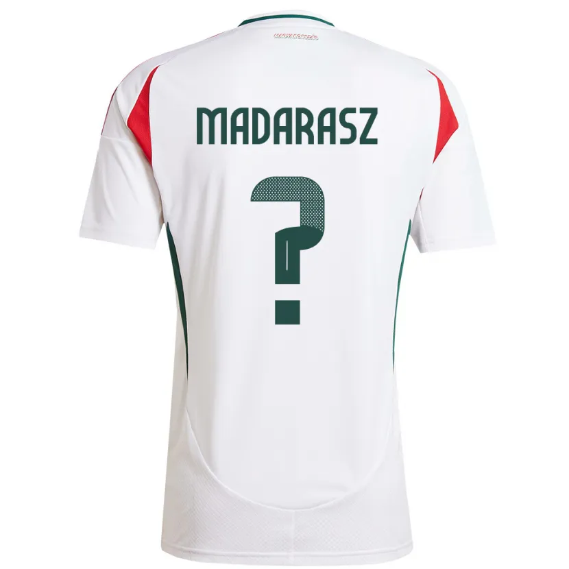 Danxen Uomo Maglia Ungheria Ádám Madarász #0 Bianco Kit Gara Away 24-26 Maglietta
