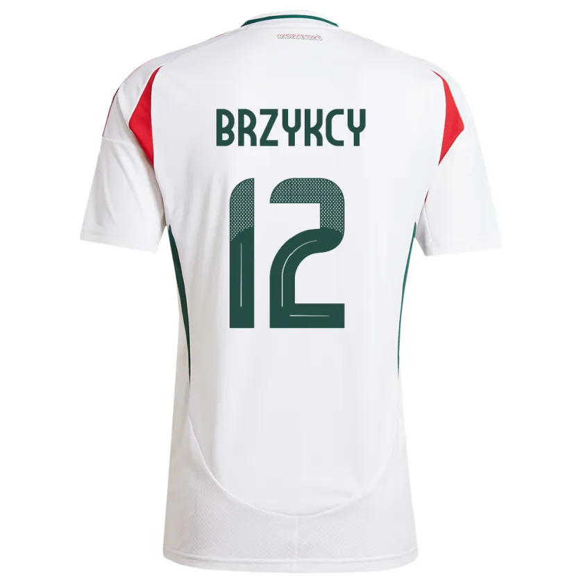 Danxen Uomo Maglia Ungheria Lauren Brzykcy #12 Bianco Kit Gara Away 24-26 Maglietta