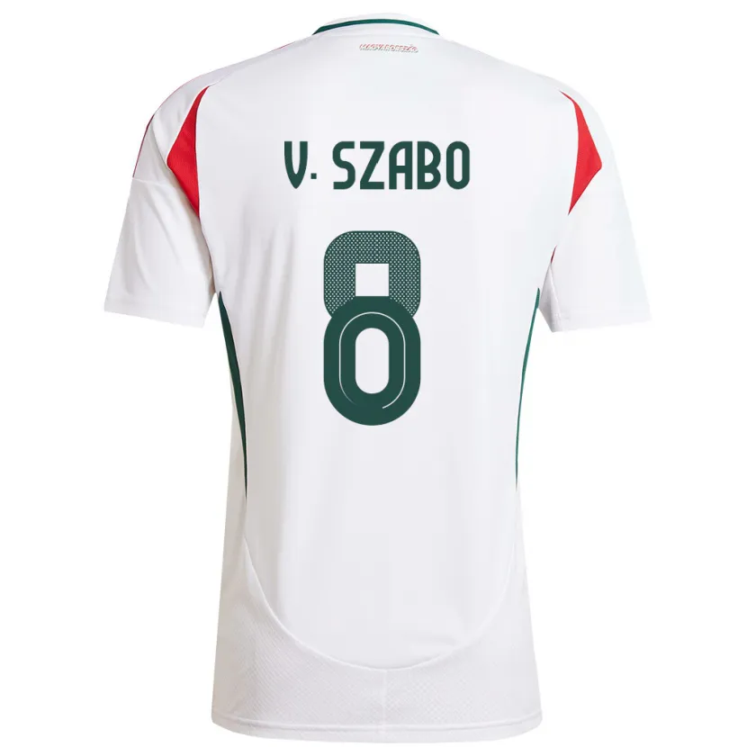 Danxen Uomo Maglia Ungheria Viktória Szabó #8 Bianco Kit Gara Away 24-26 Maglietta