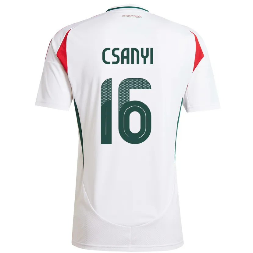 Danxen Uomo Maglia Ungheria Diána Csányi #16 Bianco Kit Gara Away 24-26 Maglietta