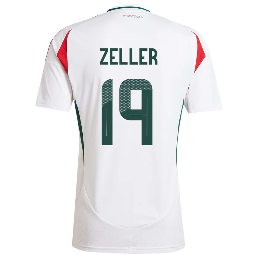 Danxen Uomo Maglia Ungheria Dóra Zeller #19 Bianco Kit Gara Away 24-26 Maglietta