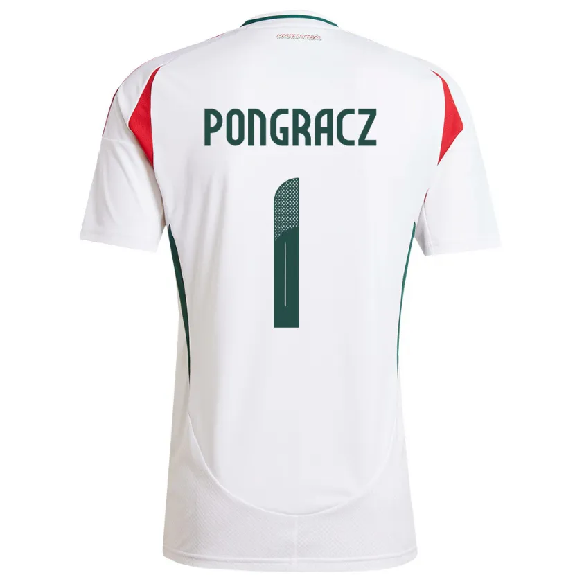 Danxen Uomo Maglia Ungheria Agness Pongracz #1 Bianco Kit Gara Away 24-26 Maglietta