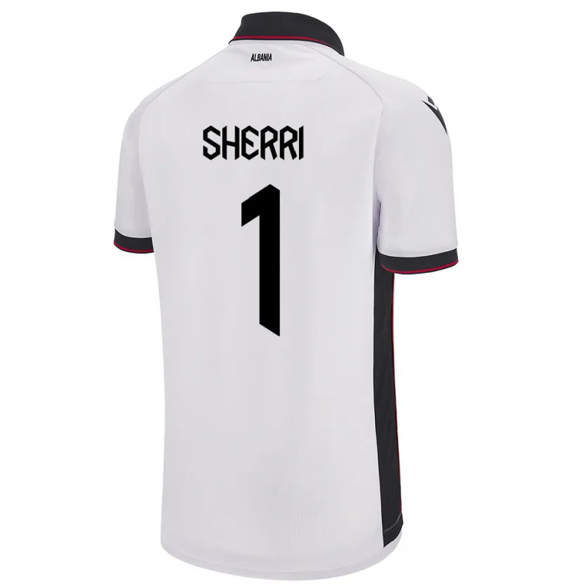 Danxen Uomo Maglia Albania Alen Sherri #1 Bianco Kit Gara Away 24-26 Maglietta