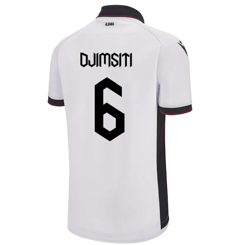 Danxen Uomo Maglia Albania Berat Djimsiti #6 Bianco Kit Gara Away 24-26 Maglietta