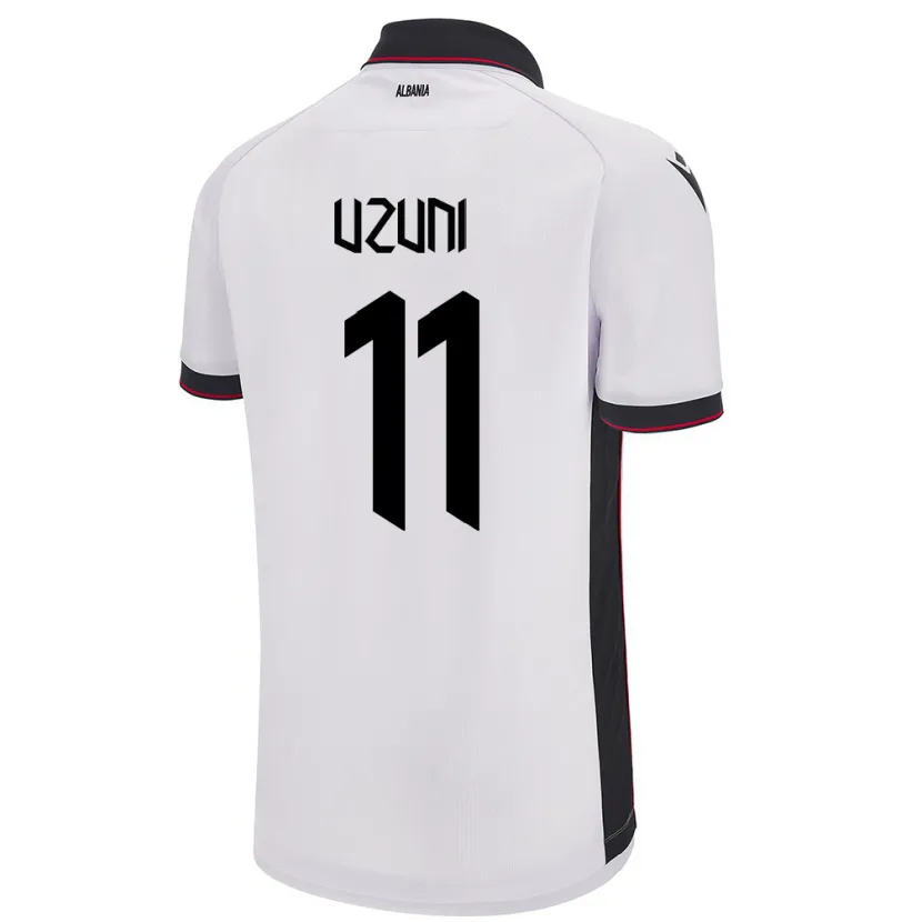 Danxen Uomo Maglia Albania Myrto Uzuni #11 Bianco Kit Gara Away 24-26 Maglietta
